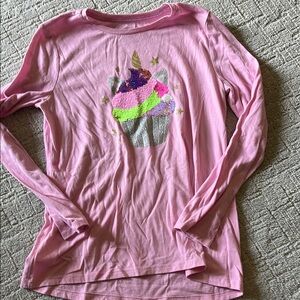 Wonder Nation Pink Long Sleeve Tee with Graphic Design